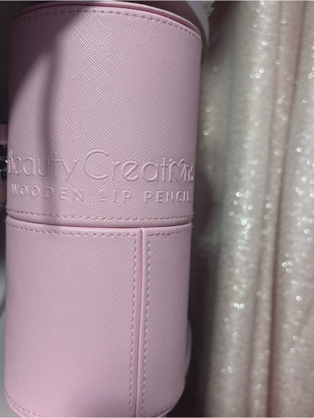 Beauty Creations Light Pink Faux Leather Brush Holder